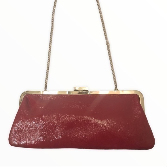 Hobo Red Patent Leather Clutch Bag Mini Bag